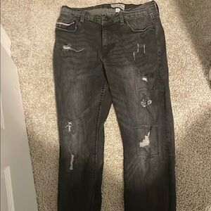 Distressed Black Denim Jeans